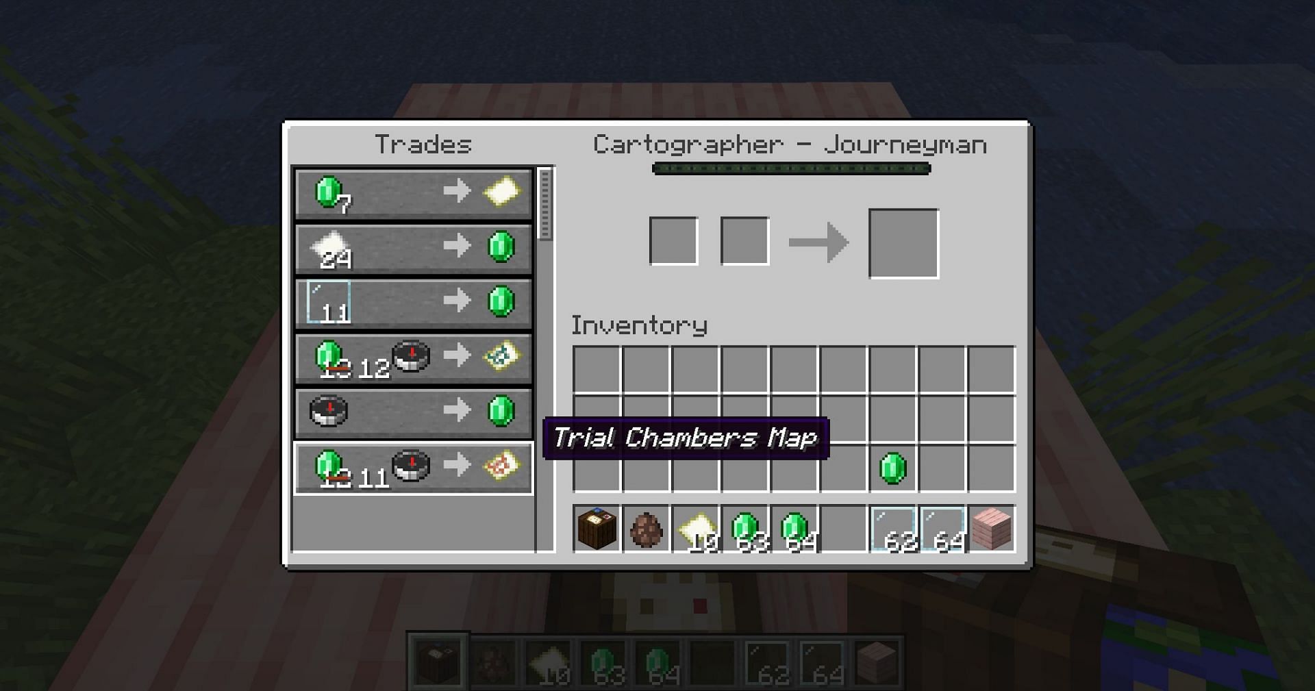 Thankfully, this trade unlocks at level three and not five (Image via Mojang)